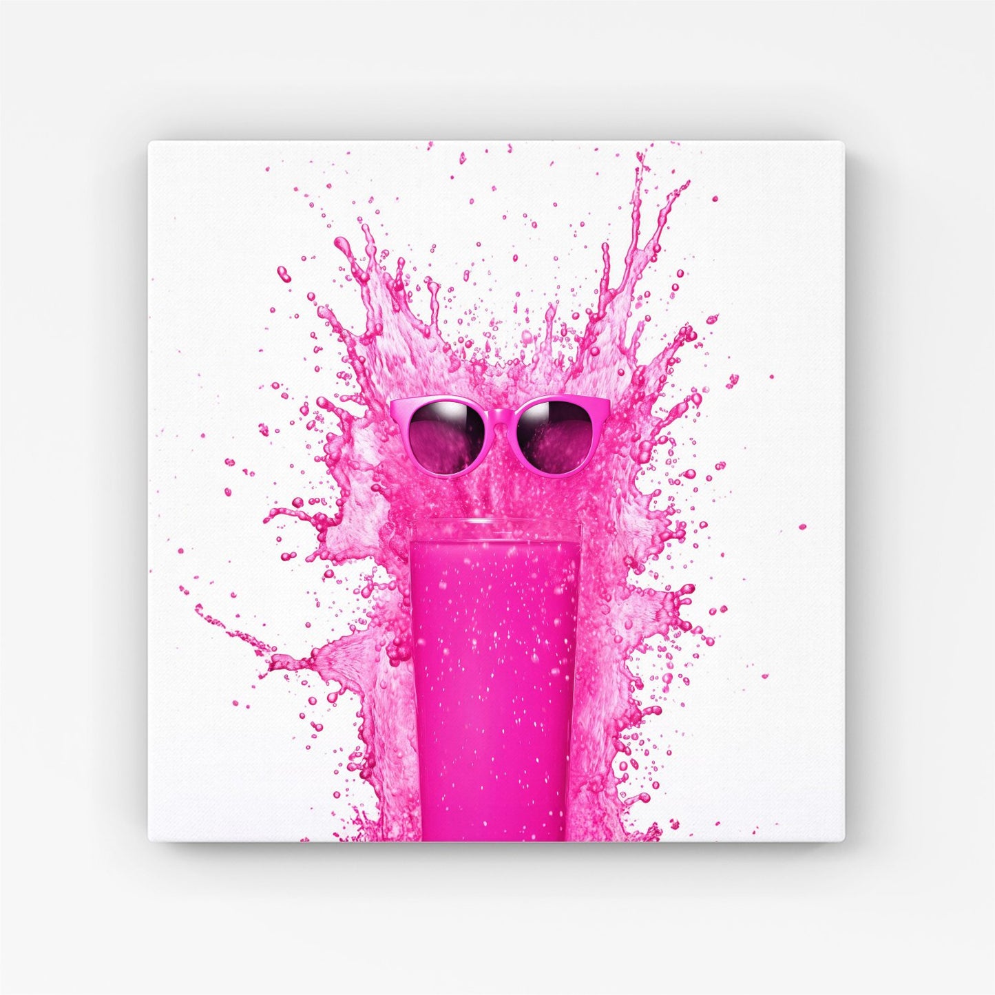 Pink Splashart Glass Canvas