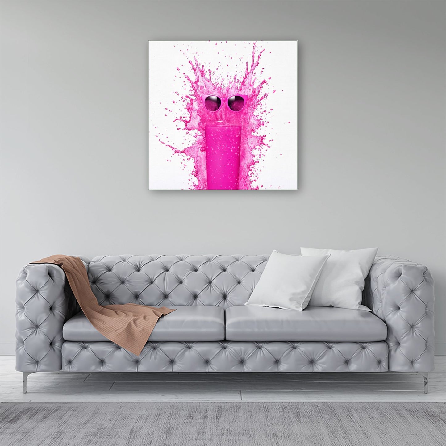Pink Splashart Glass Canvas