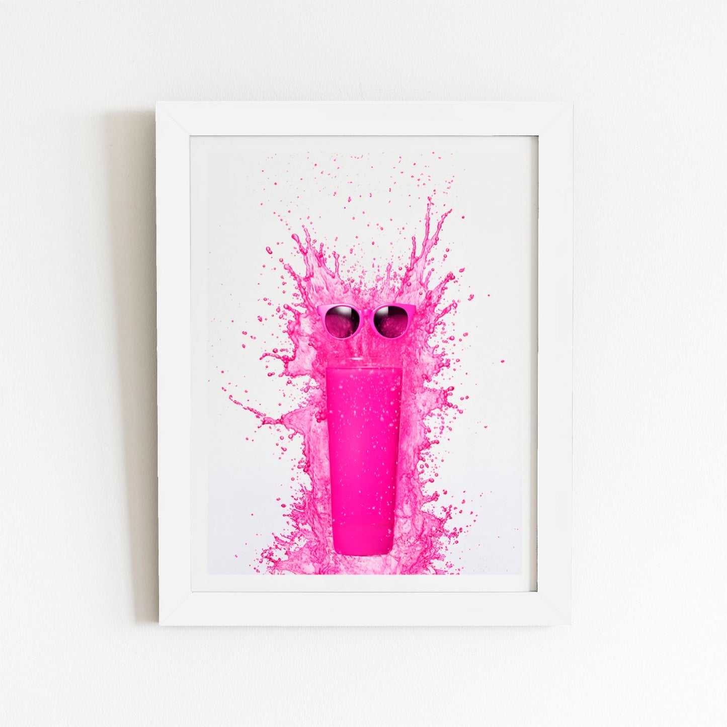 Pink Splashart Glass Art Prints