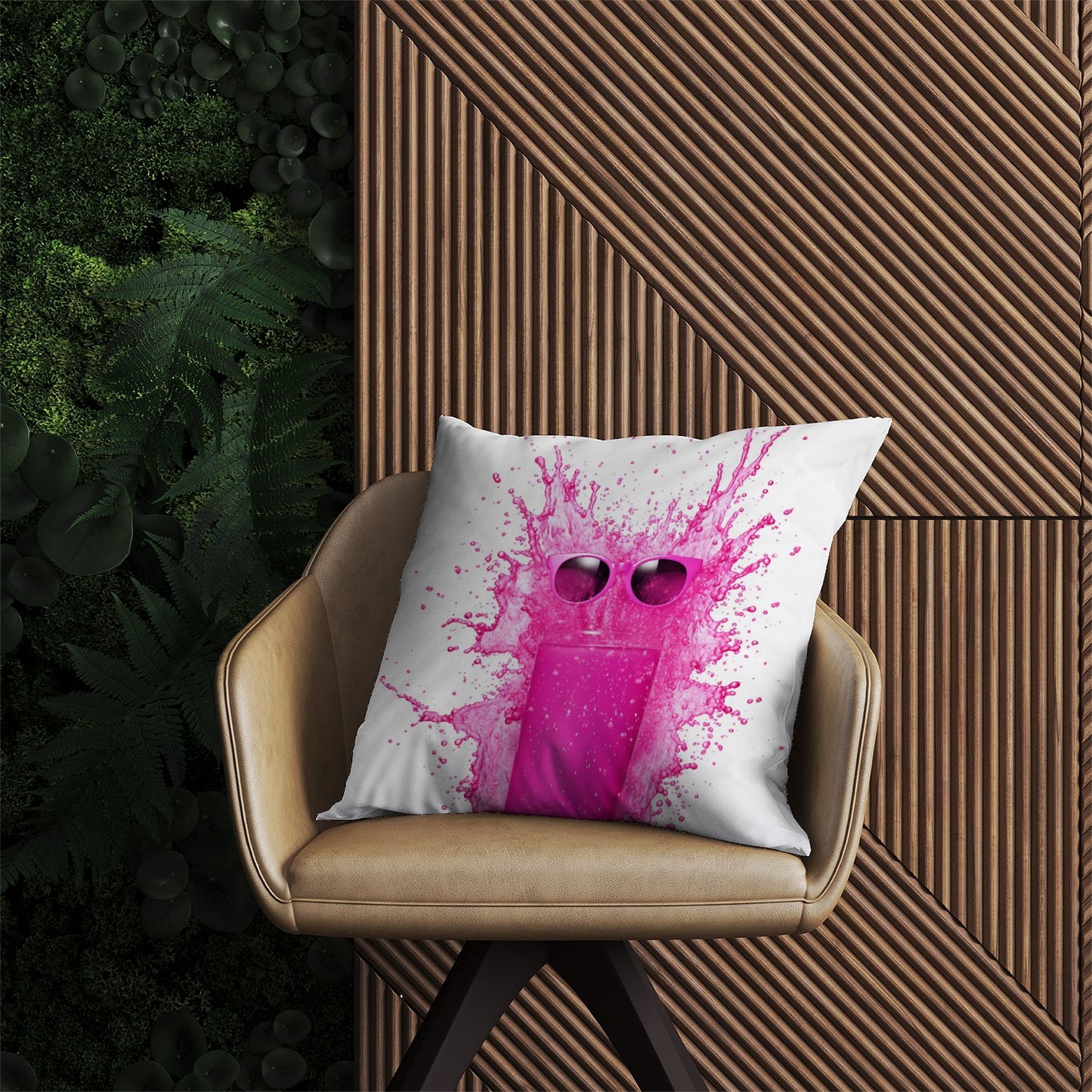 Pink Splashart Glass Outdoor Cushion