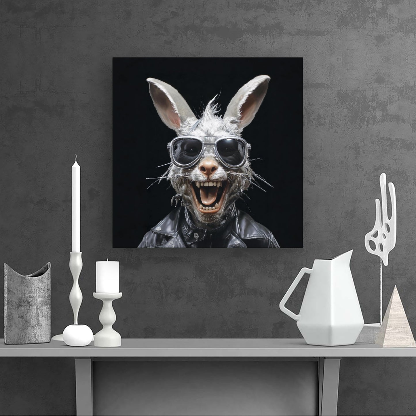 Funky Rabbit Face Canvas