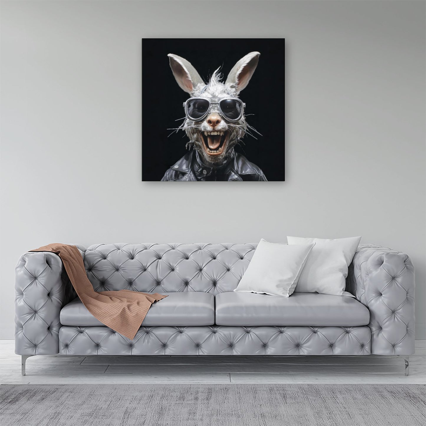 Funky Rabbit Face Canvas