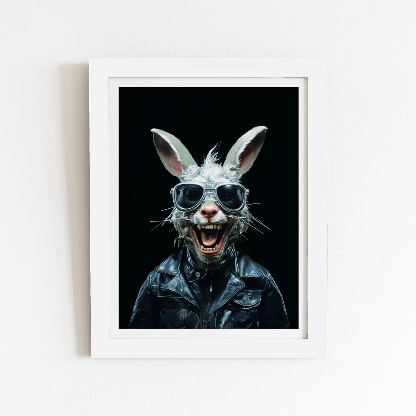 Funky Rabbit Face Art Prints