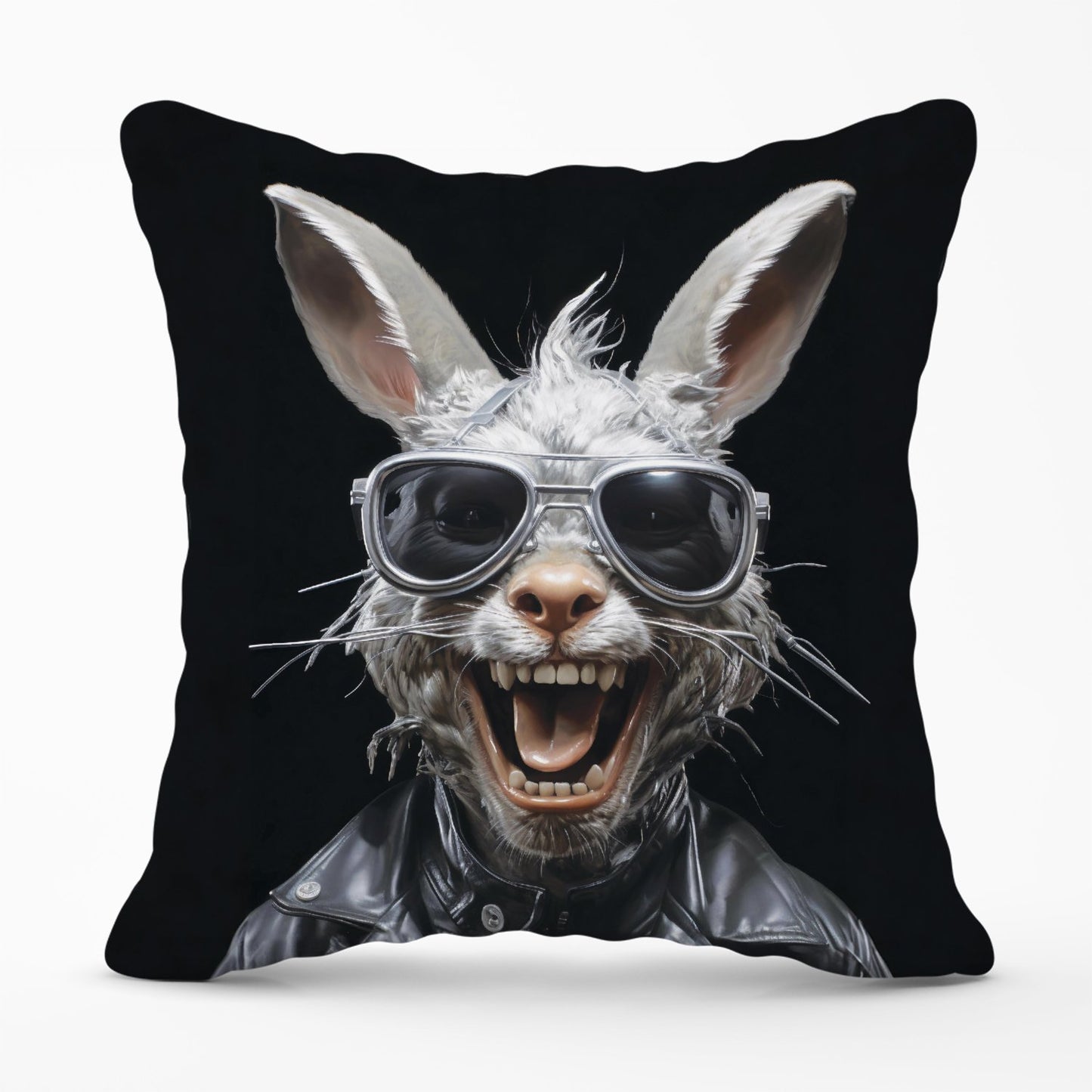 Funky Rabbit Face Outdoor Cushion