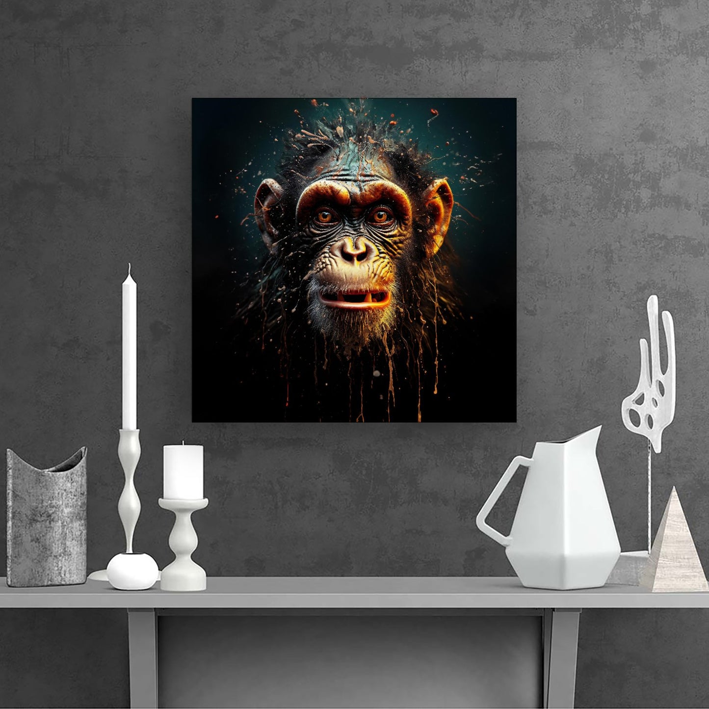 Splashart Monkey Face Canvas