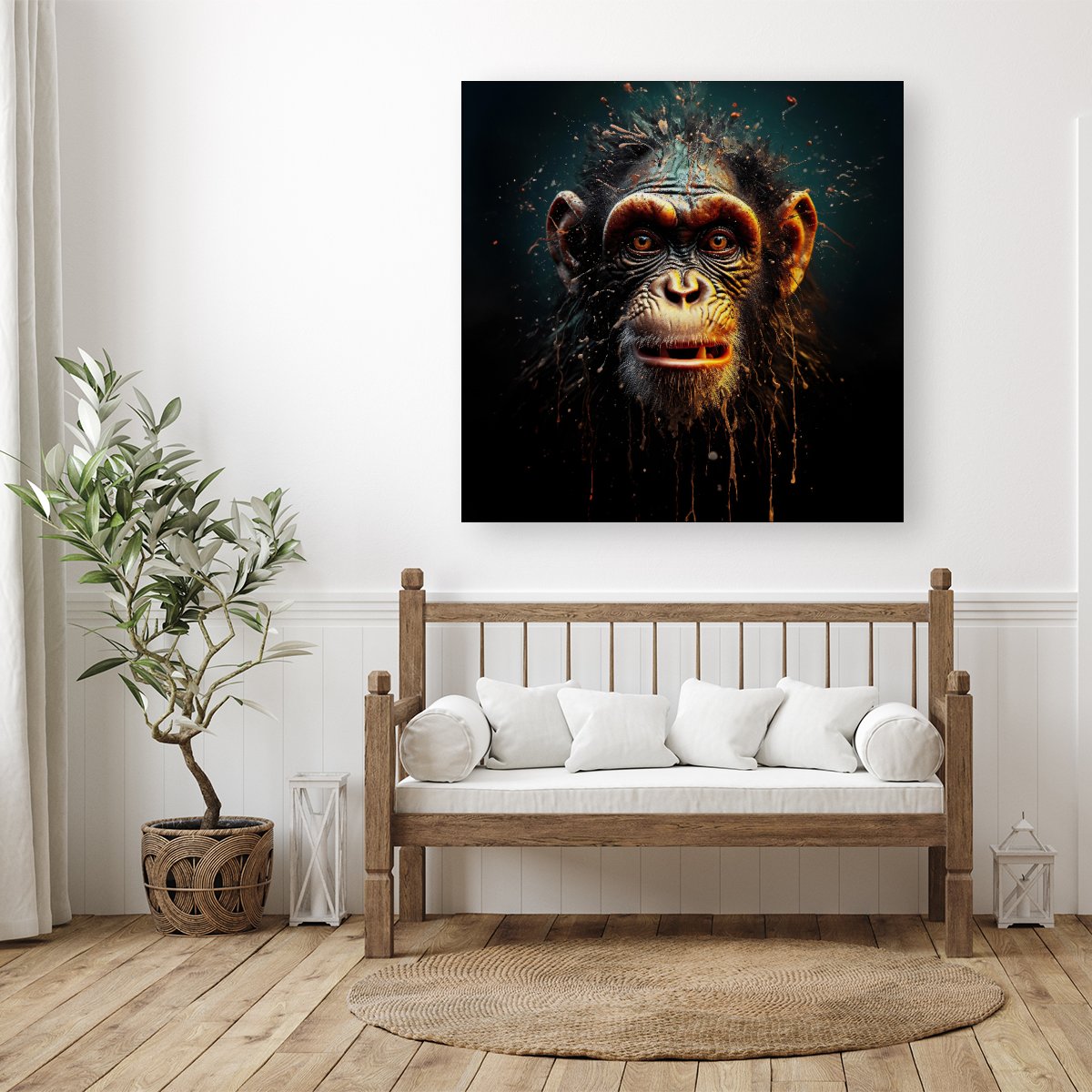 Splashart Monkey Face Canvas