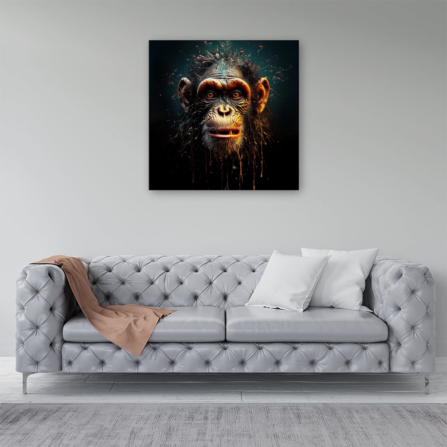 Splashart Monkey Face Canvas