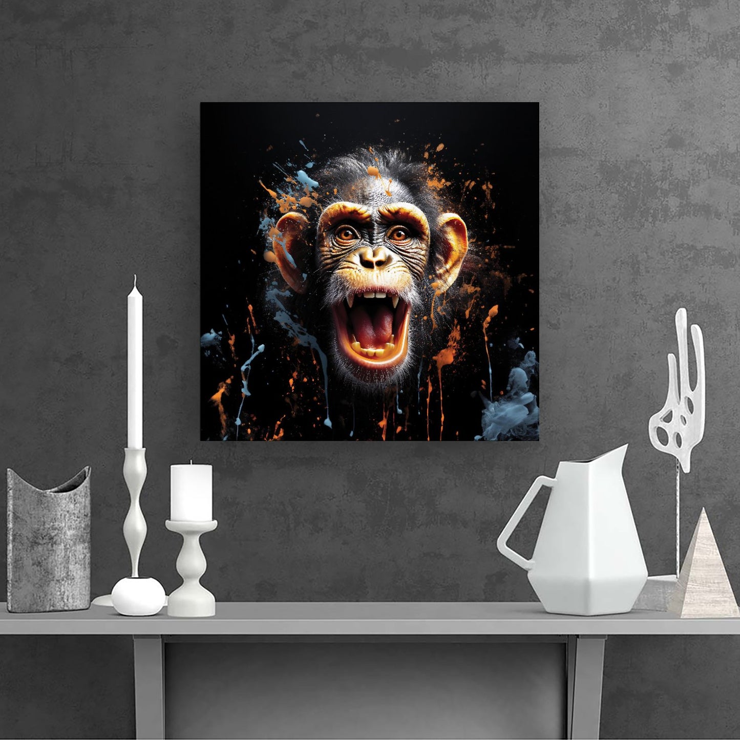 Monkey Face Splashart Canvas