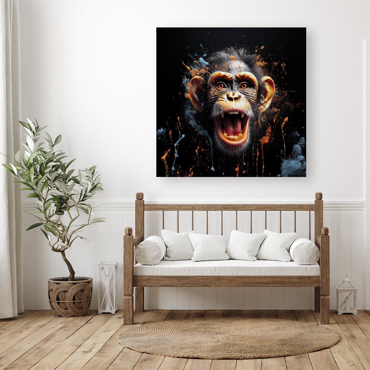 Monkey Face Splashart Canvas
