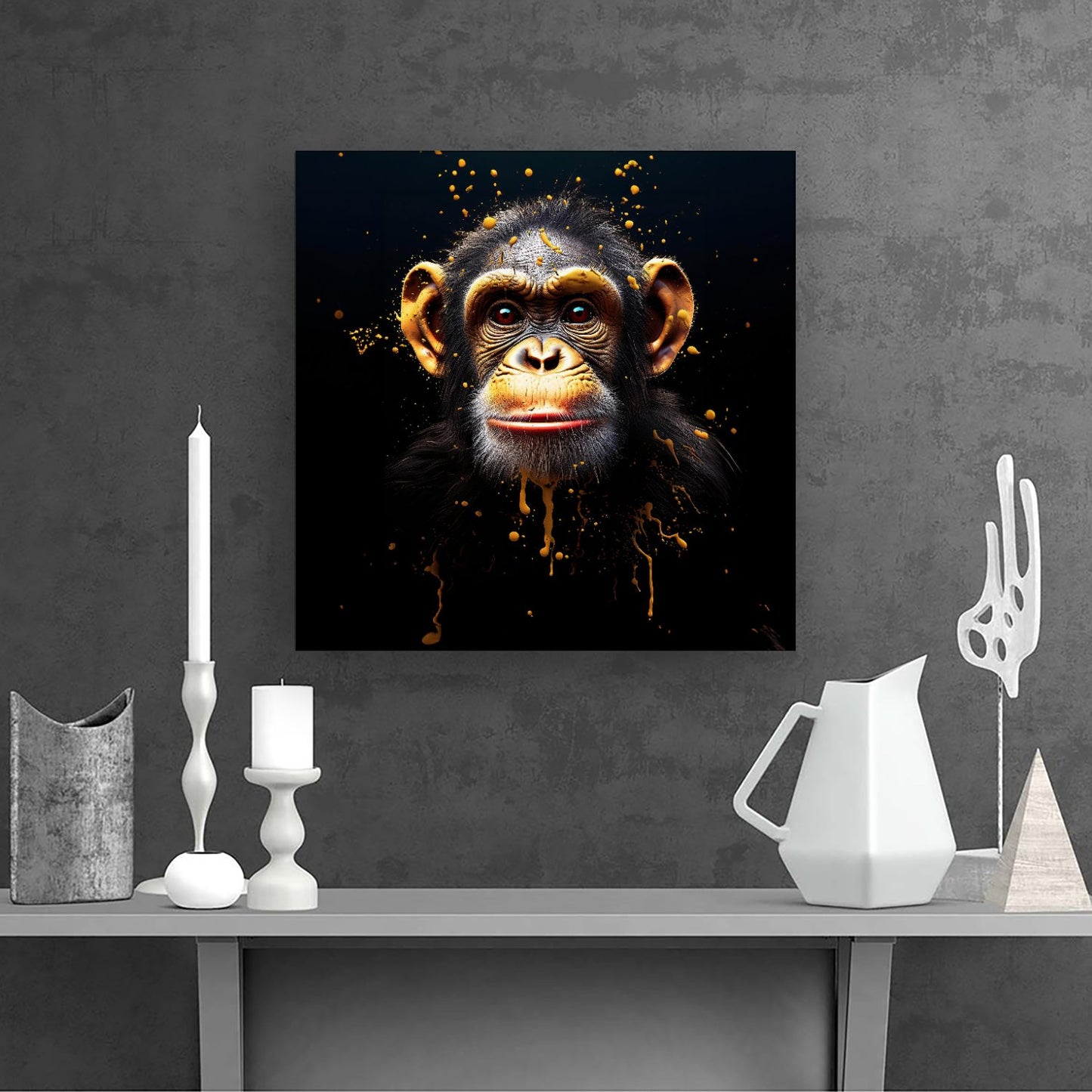 Splashart Cheeky Chimp Face Canvas