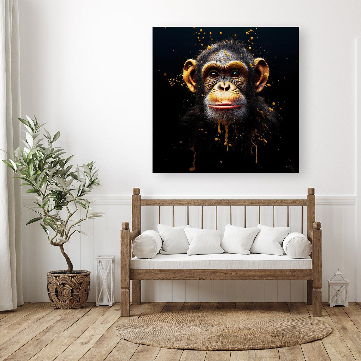 Splashart Cheeky Chimp Face Canvas
