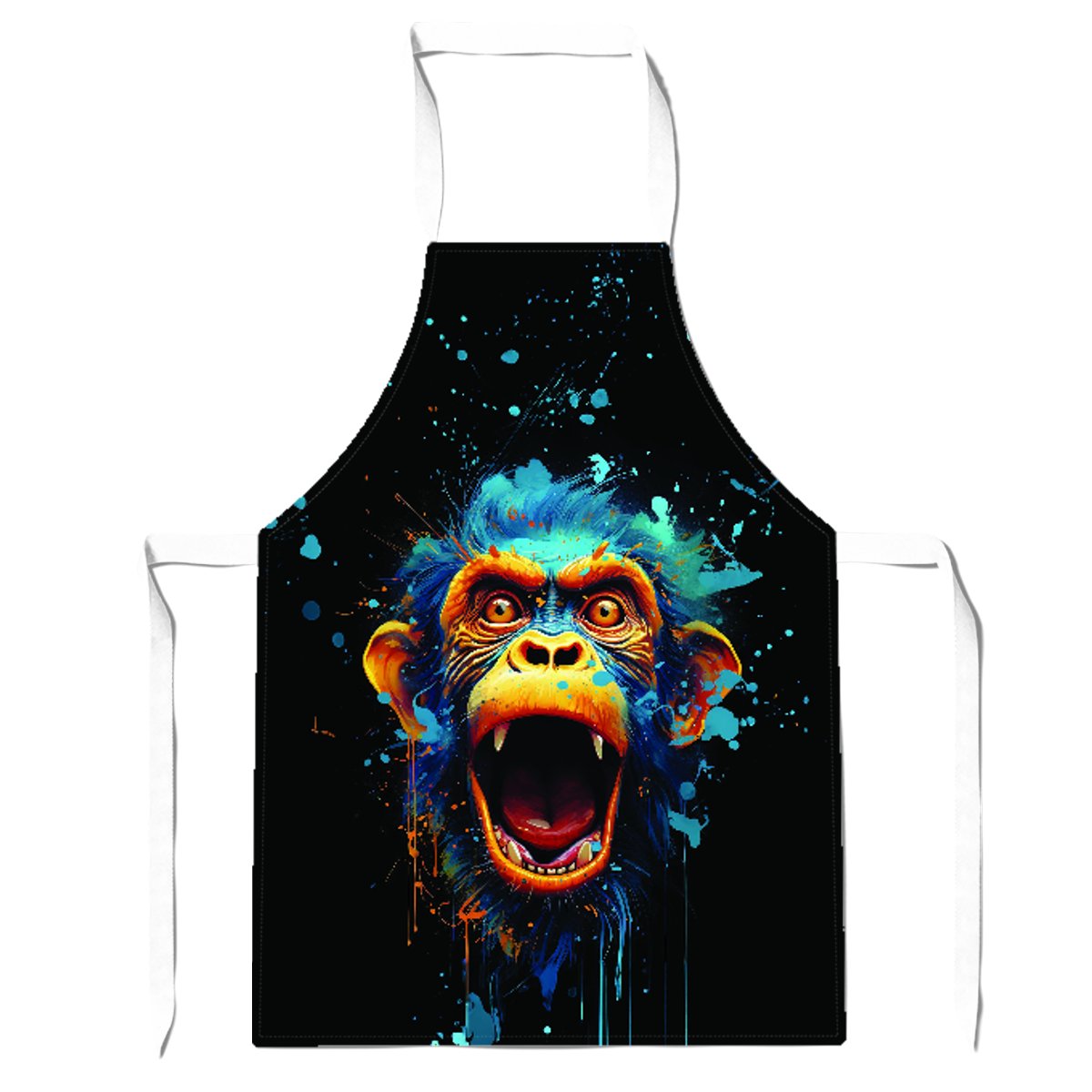 Crazy Monkey face Splashart Apron