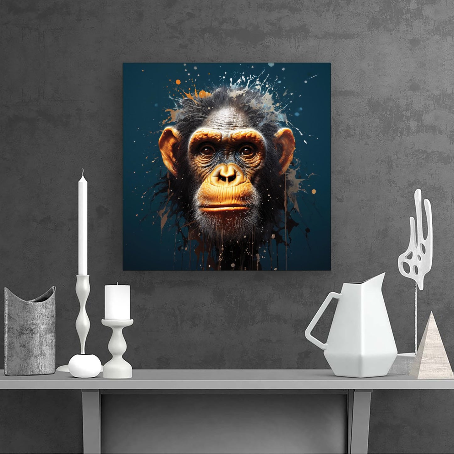 Splashart Realistic Monkey Face Canvas