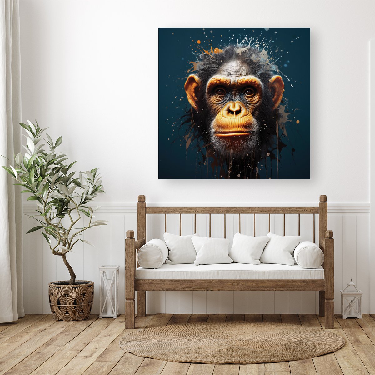 Splashart Realistic Monkey Face Canvas