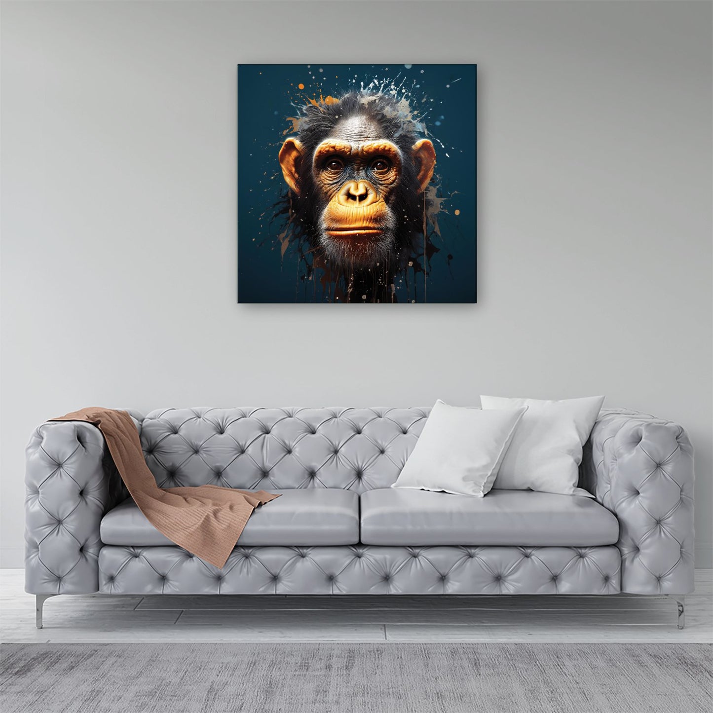 Splashart Realistic Monkey Face Canvas