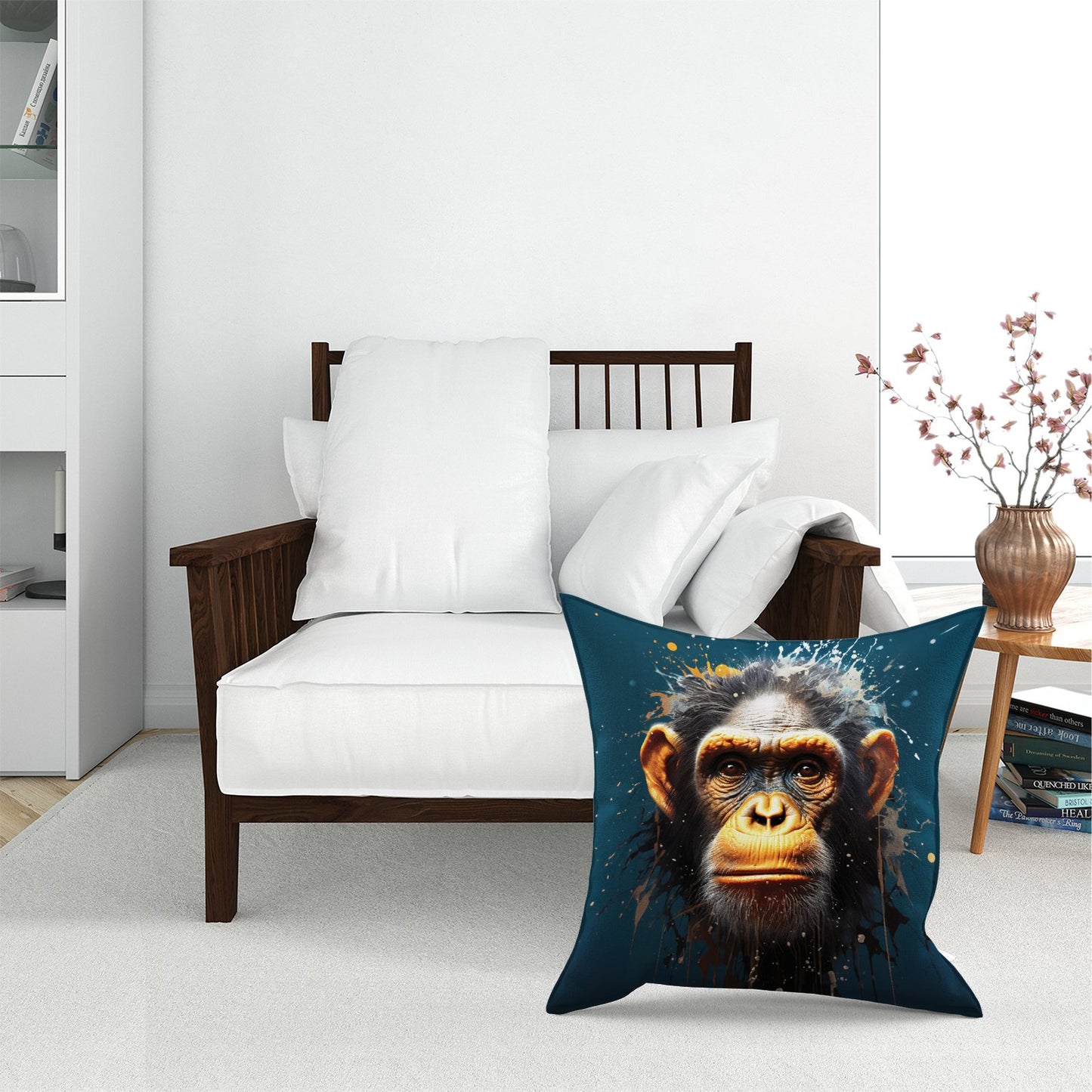 Splashart Realistic Monkey Face Floor Cushion