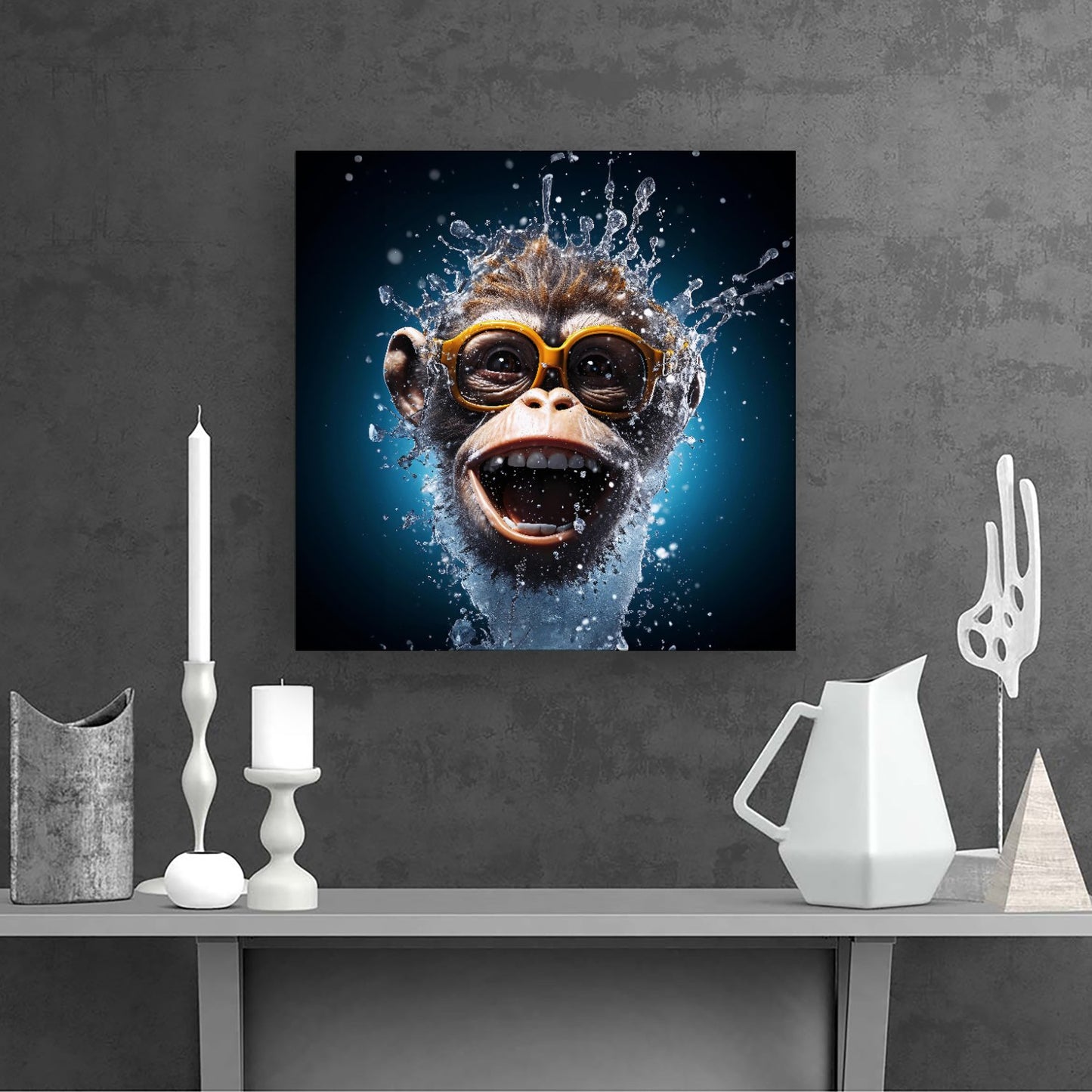 Splashart Cheeky Chimp Face Canvas
