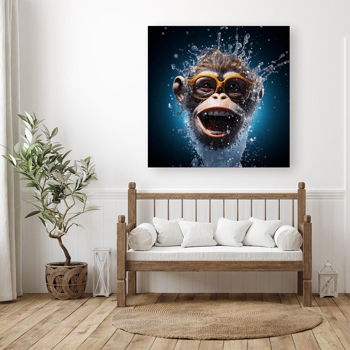 Splashart Cheeky Chimp Face Canvas