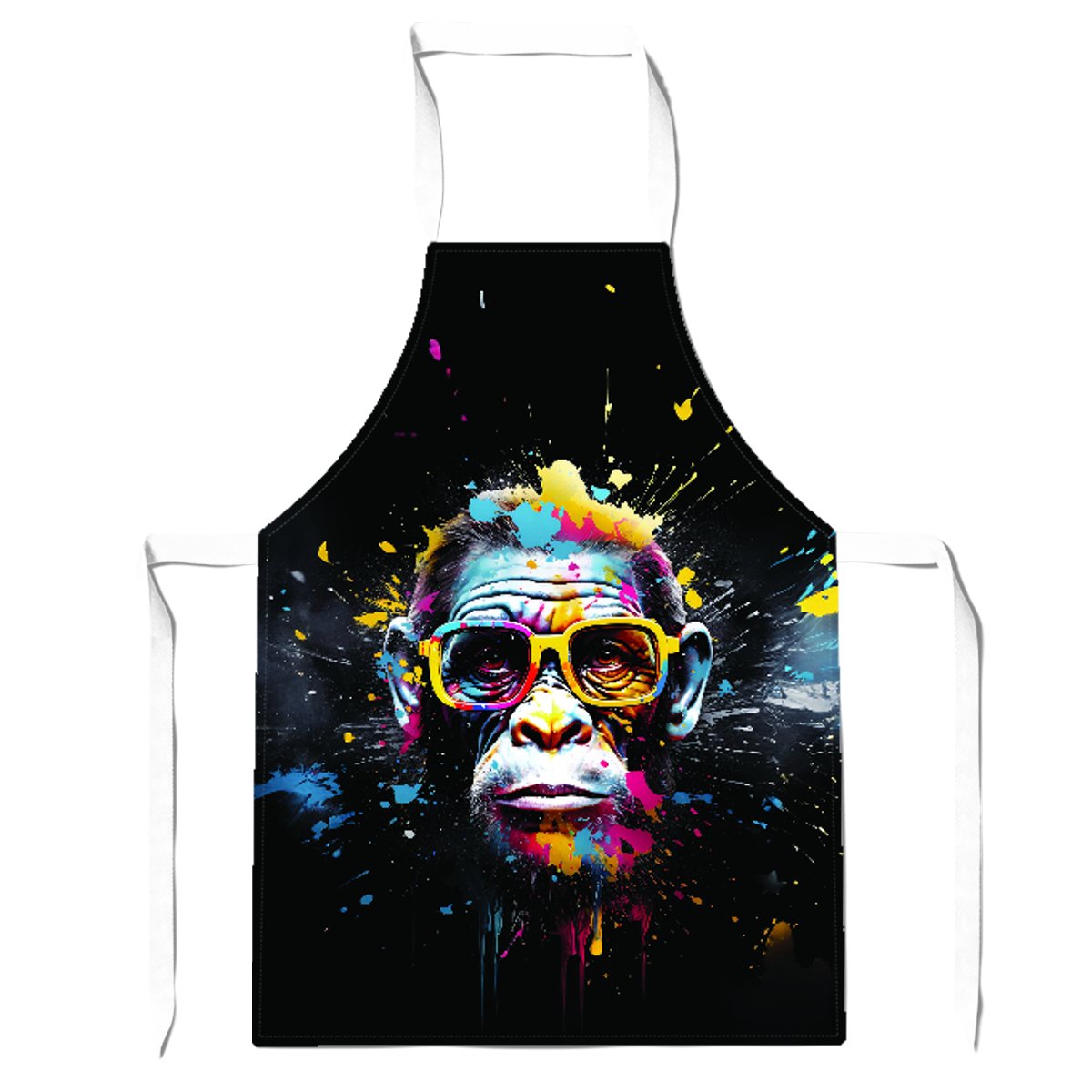 Coloured Splashart Monkey Face Apron