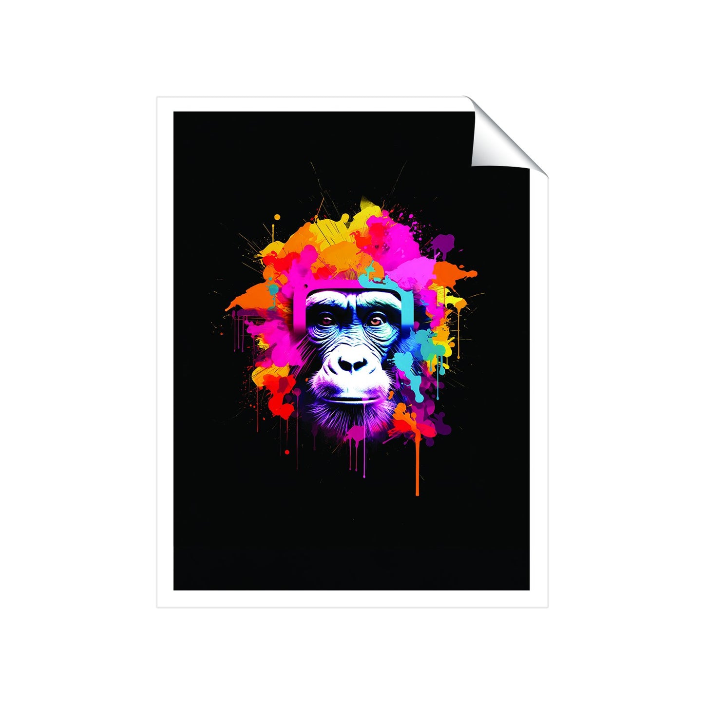Multi Coloured Monkey Face Art Prints