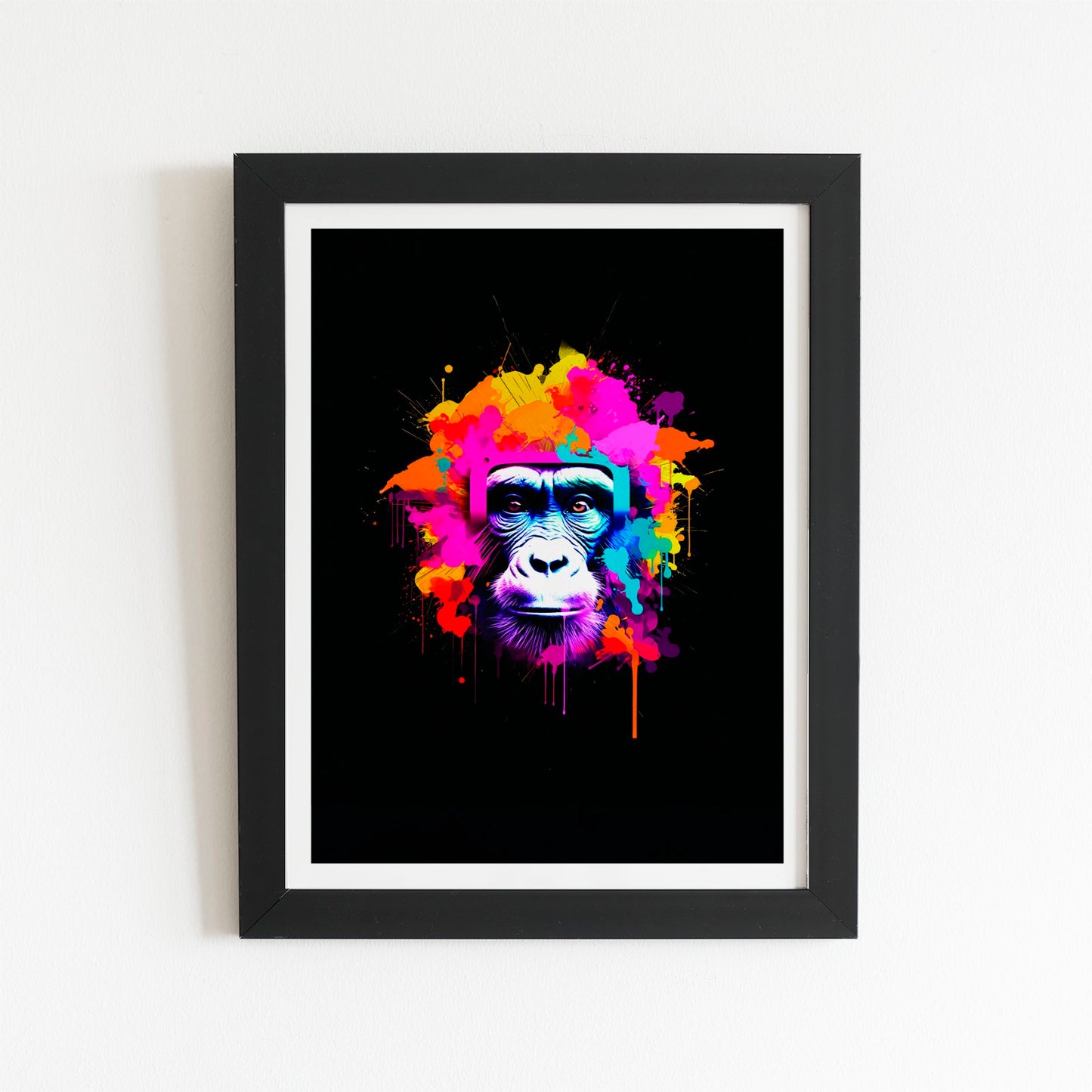 Multi Coloured Monkey Face Art Prints