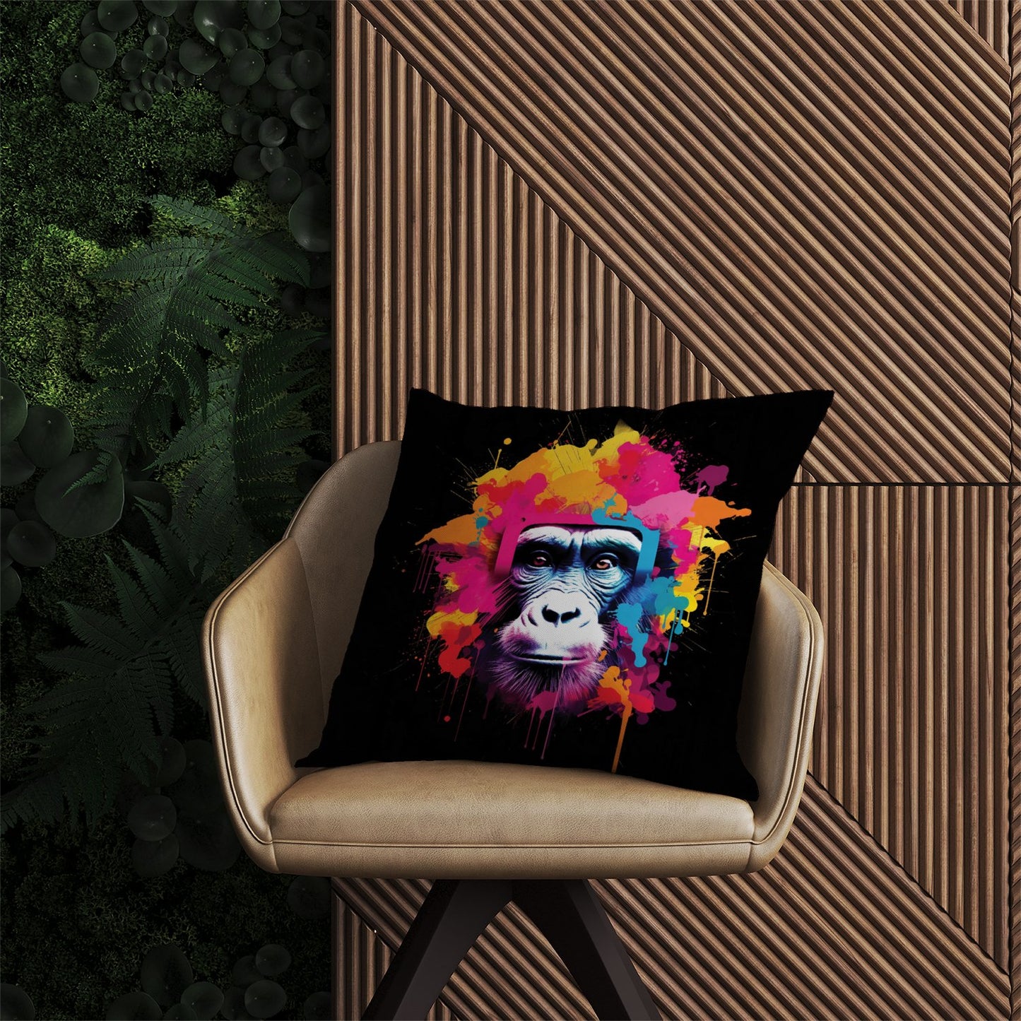 Multi Coloured Monkey Face Outdoor Cushion