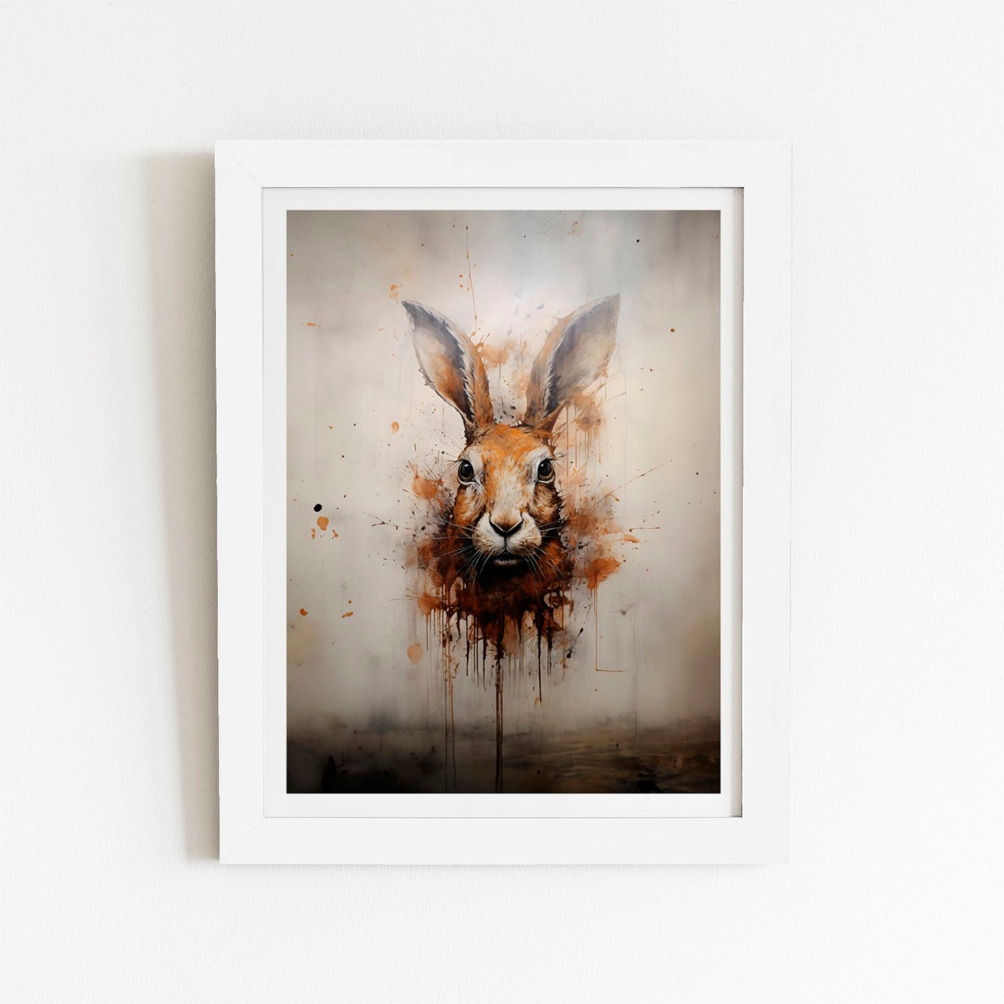 Watercolour Hare Face Art Prints