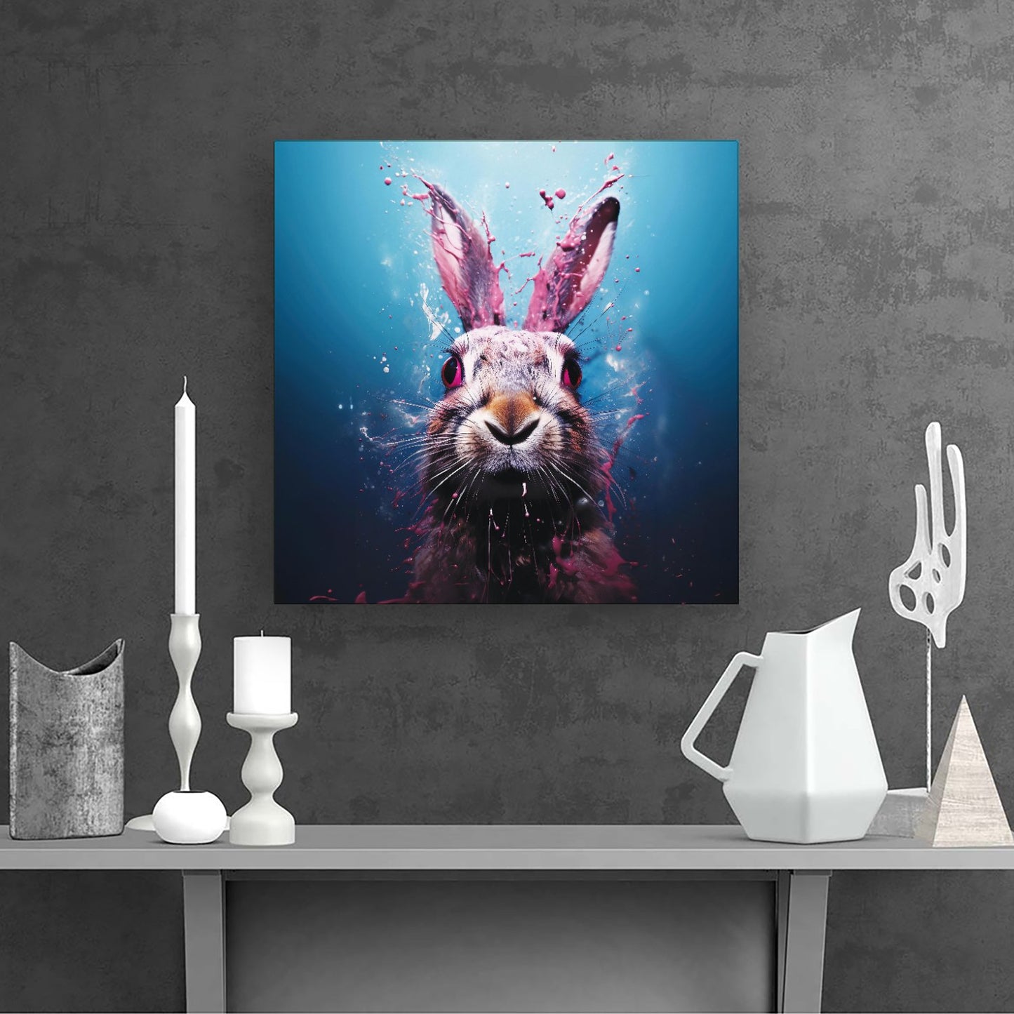 Rabbit Face Splashart Canvas