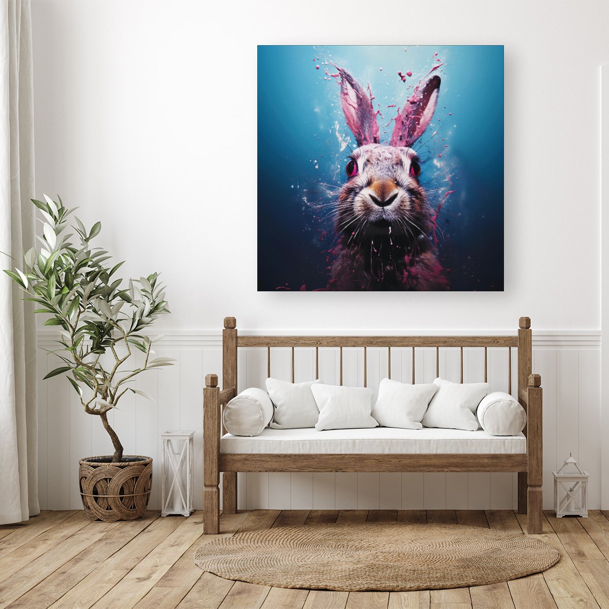 Rabbit Face Splashart Canvas