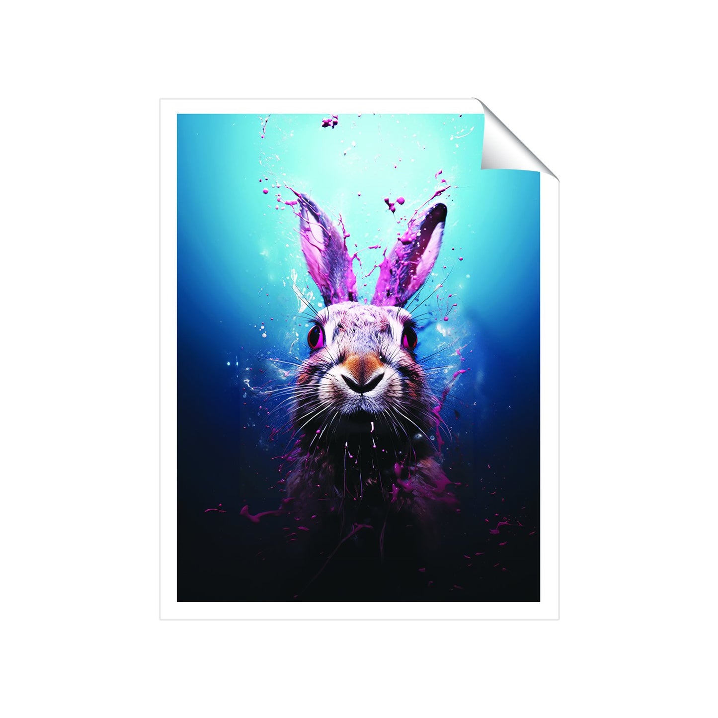 Rabbit Face Splashart Art Prints