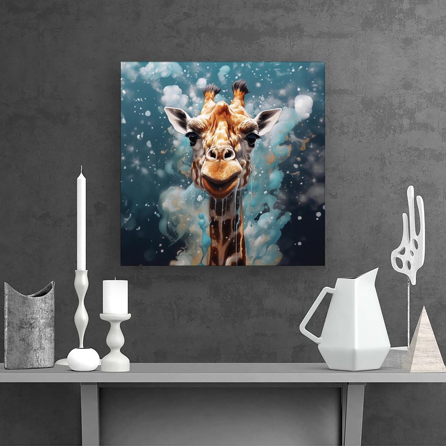 Splashart Giraffe Face Canvas