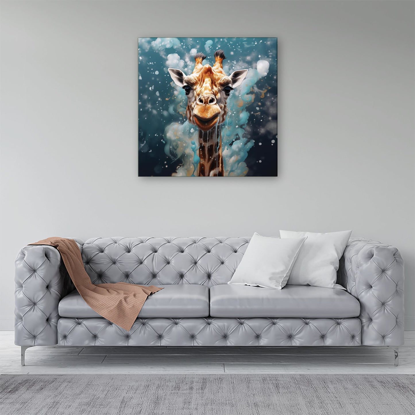 Splashart Giraffe Face Canvas