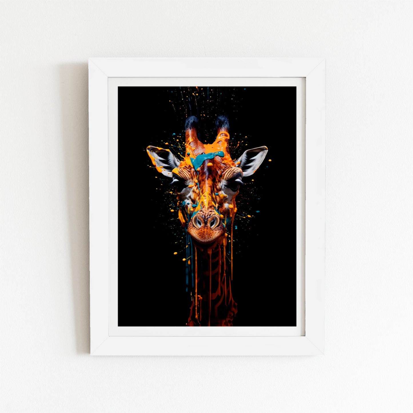 Giraffe Face Splashart Art Prints