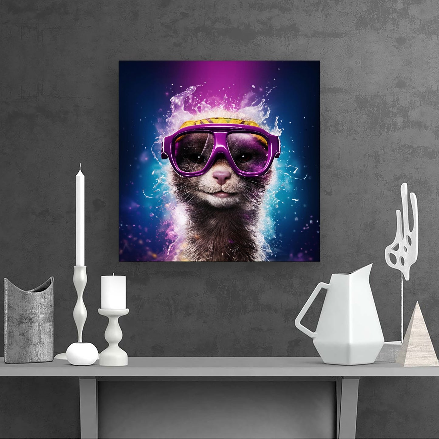 Splashart Ferret Purple Canvas
