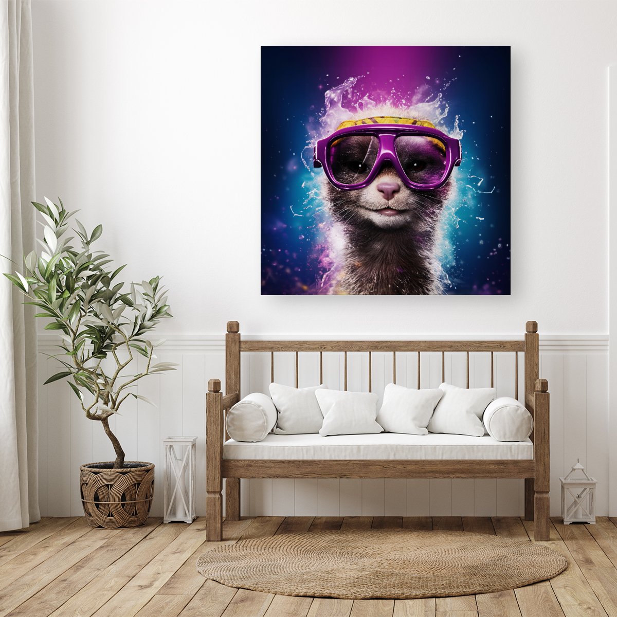 Splashart Ferret Purple Canvas