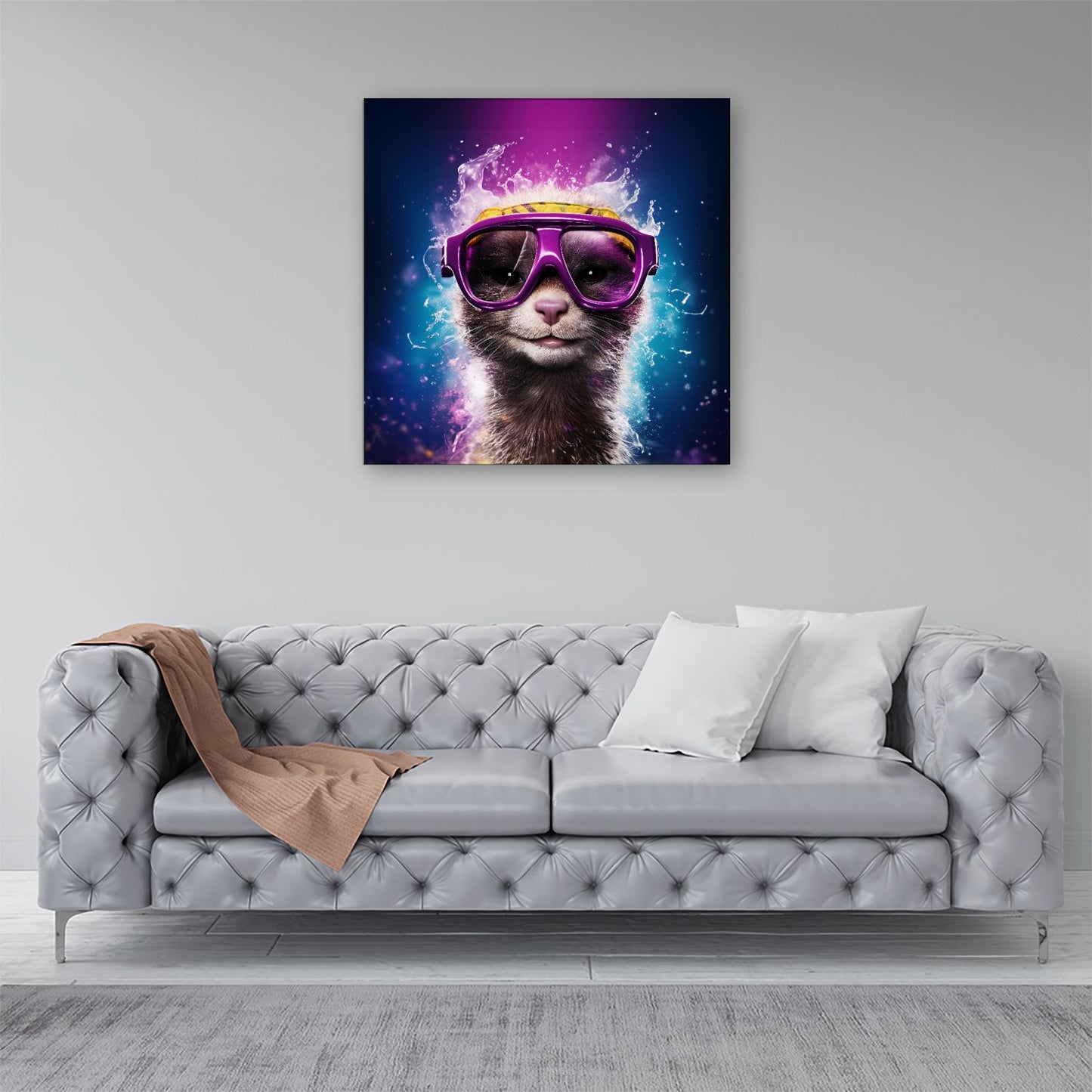Splashart Ferret Purple Canvas