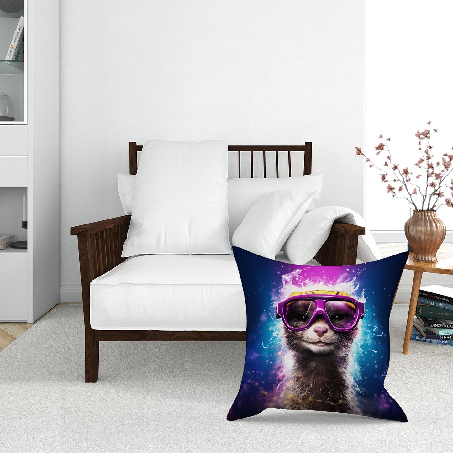 Splashart Ferret Purple Floor Cushion