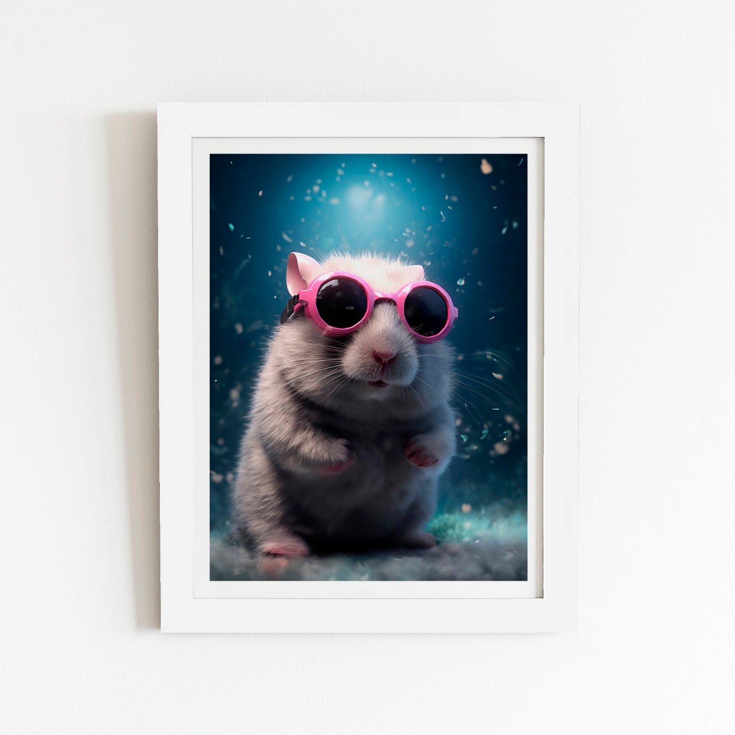 Splashart DoorMouse with Pink Glasses Art Prints
