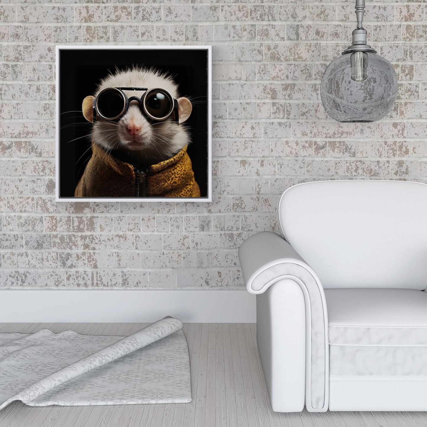 Realistic Doormouse Framed Canvas