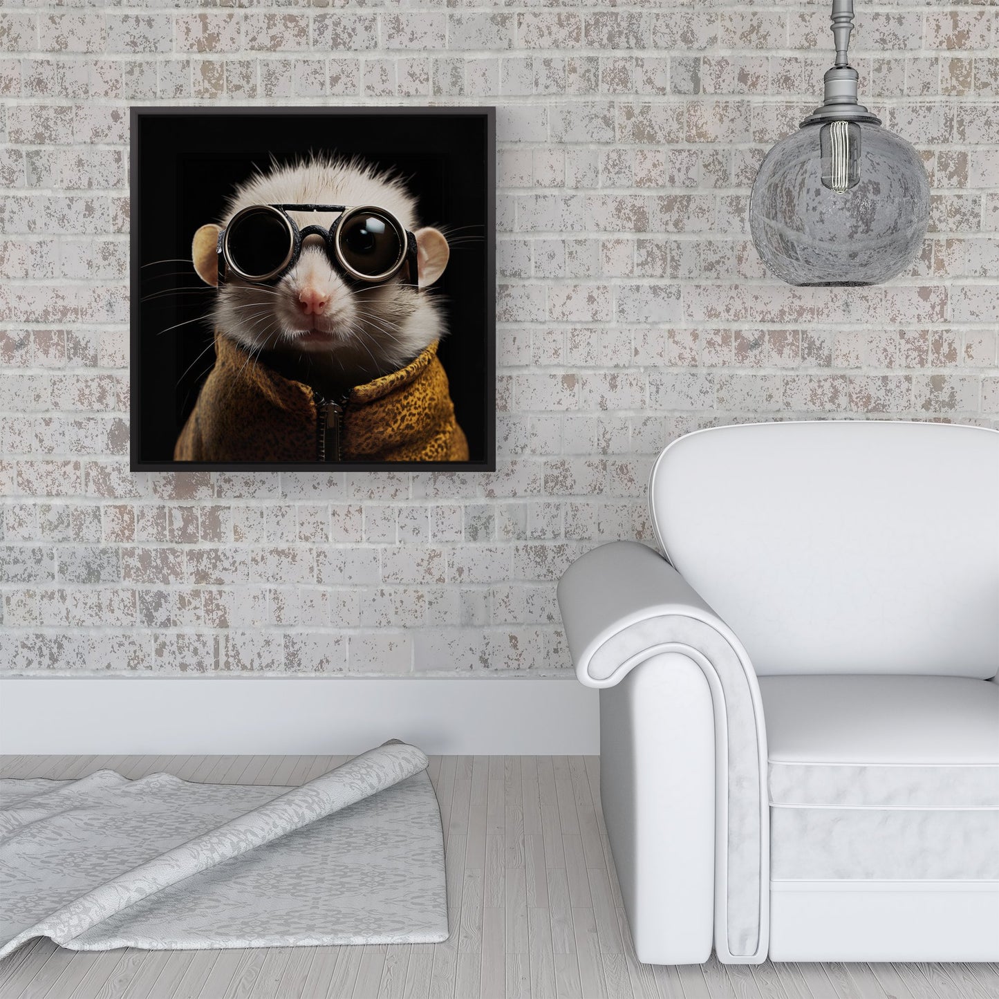 Realistic Doormouse Framed Canvas