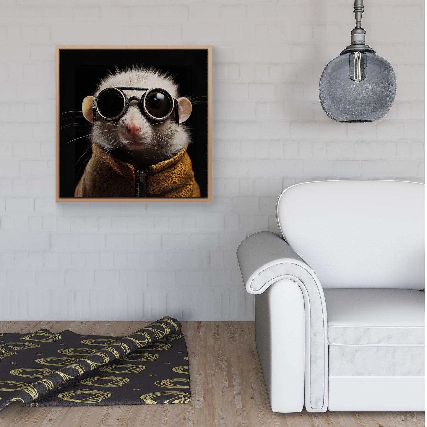 Realistic Doormouse Framed Canvas