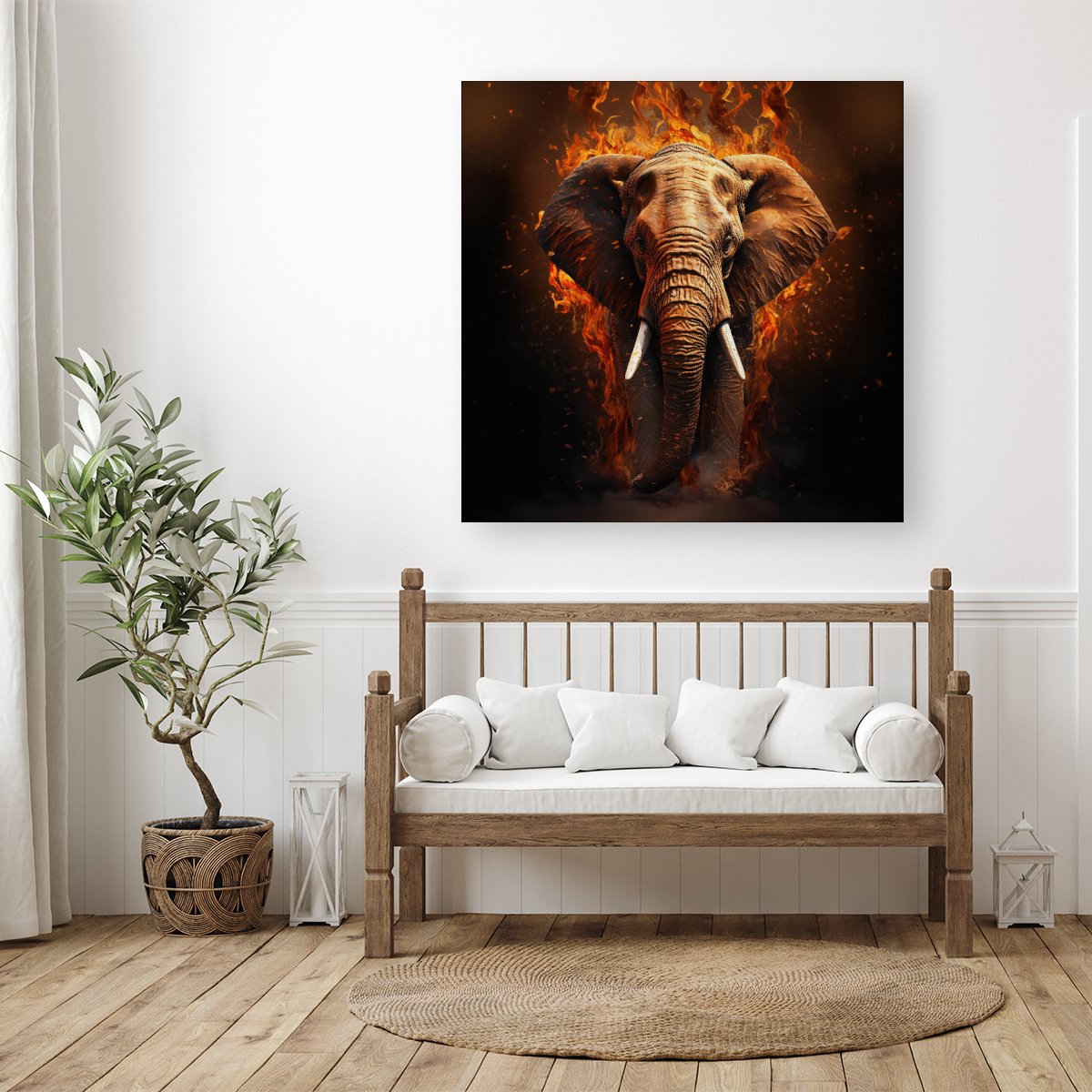Splashart Elephant and fire Canvas