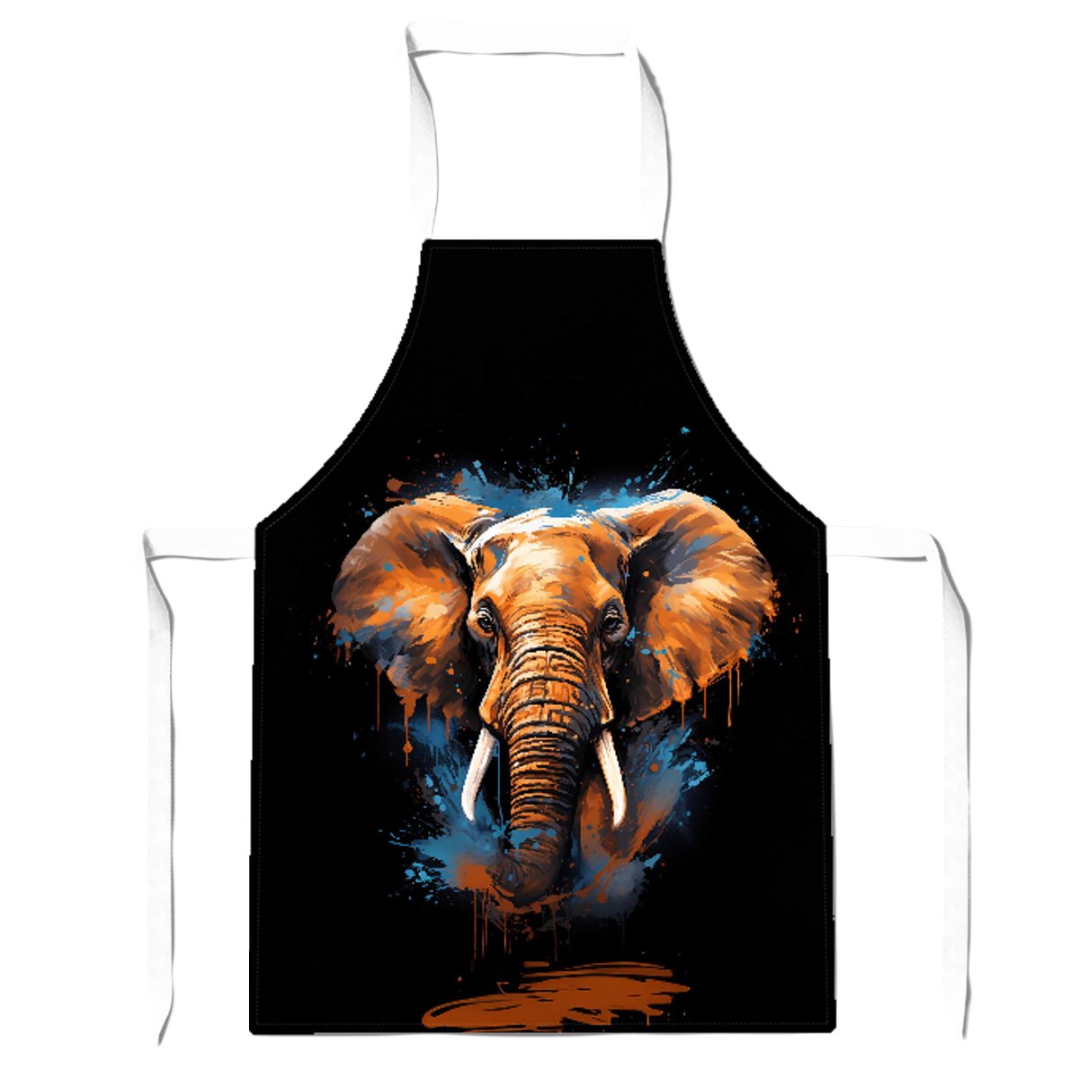 Splashart Elephant Blue Apron
