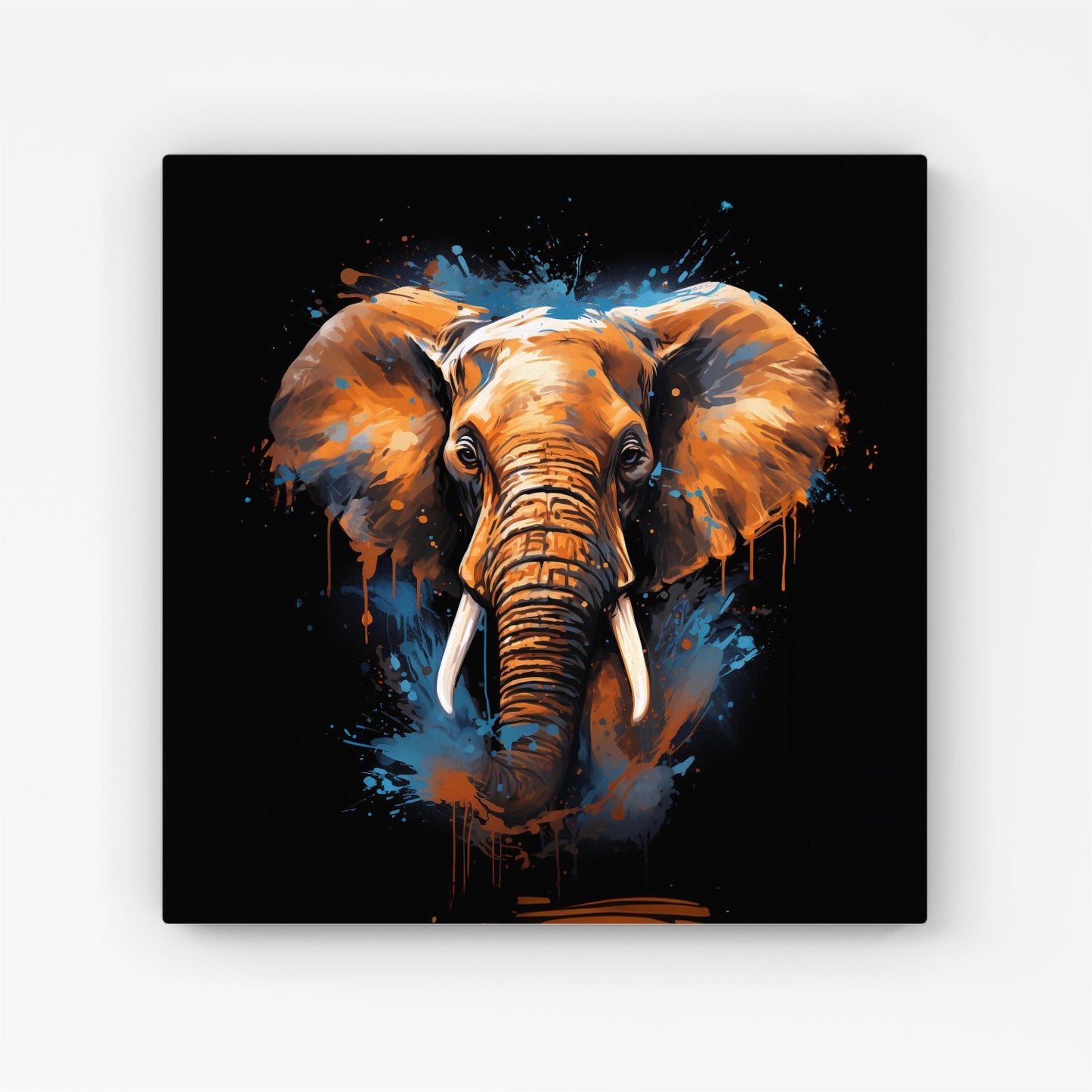 Splashart Elephant Blue Canvas