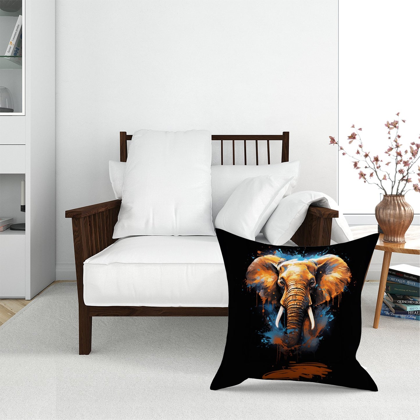 Splashart Elephant Blue Floor Cushion