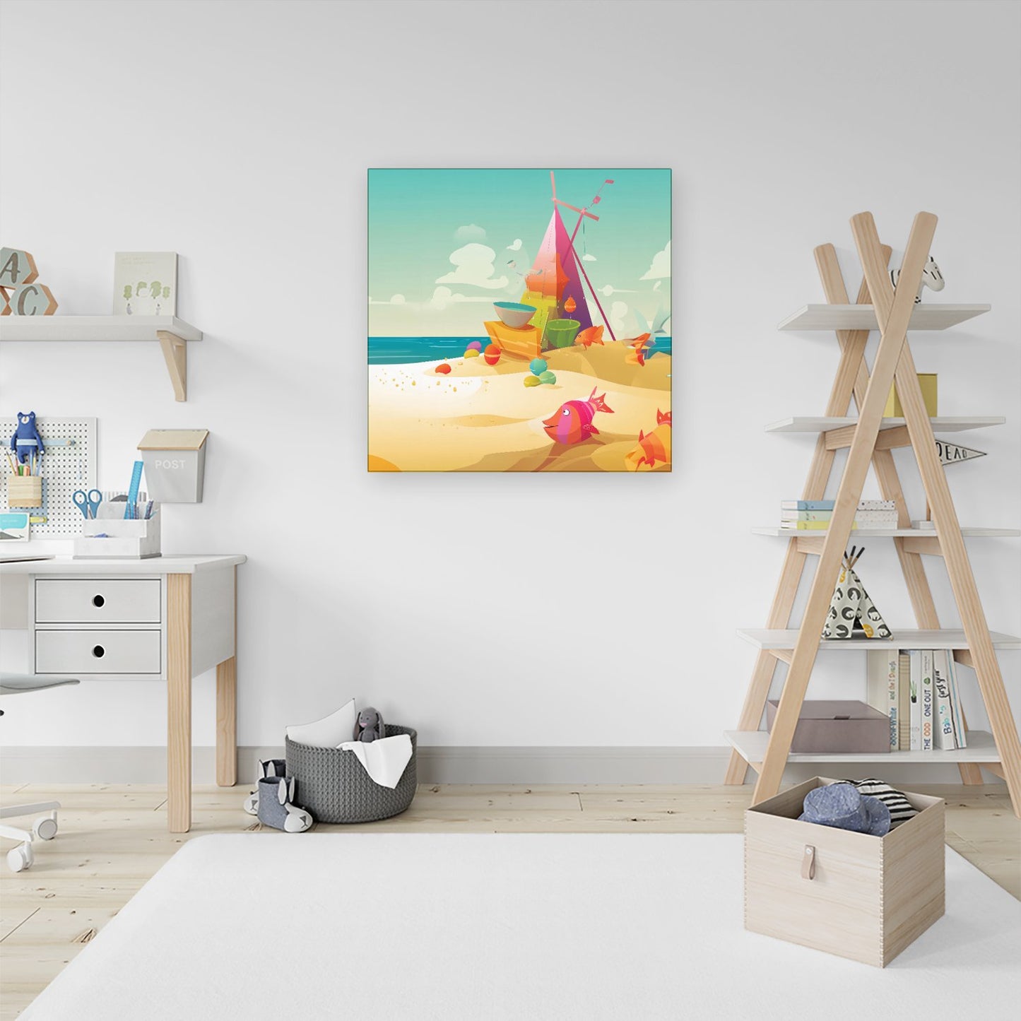 Fish On A Beach Holiday Canvas