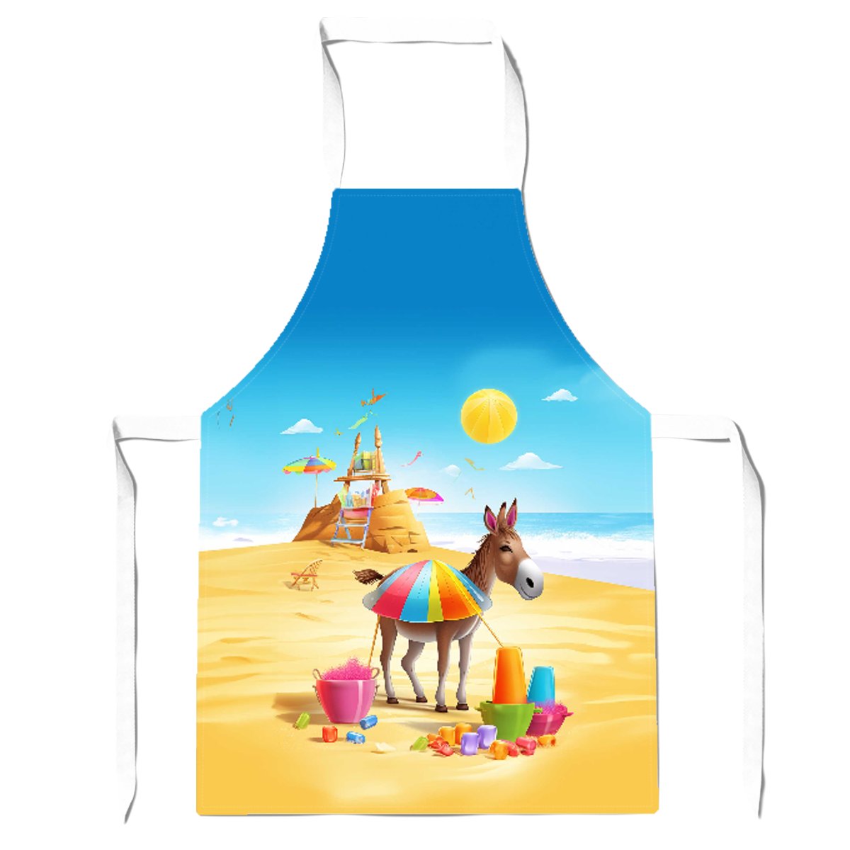Donkey On A Beach Holiday Apron