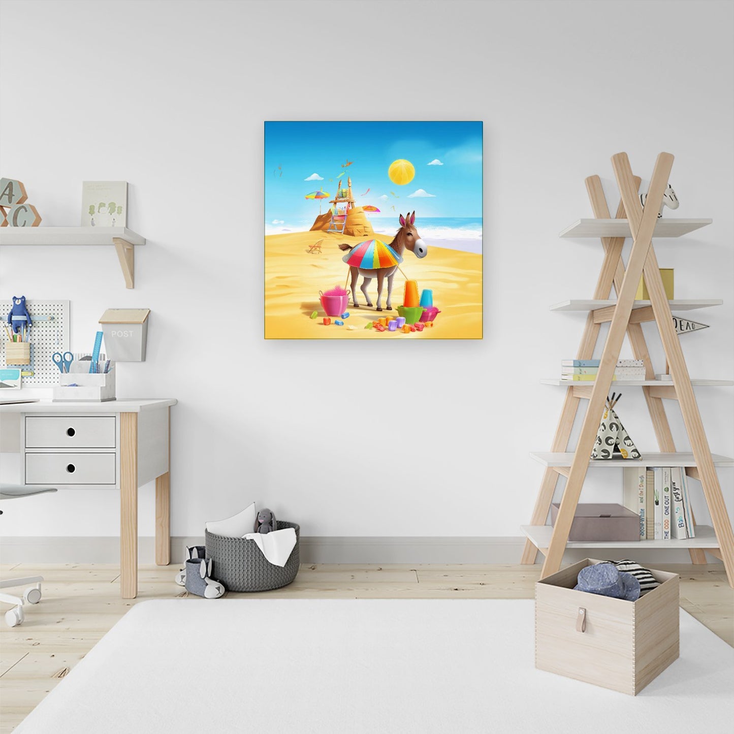 Donkey On A Beach Holiday Canvas