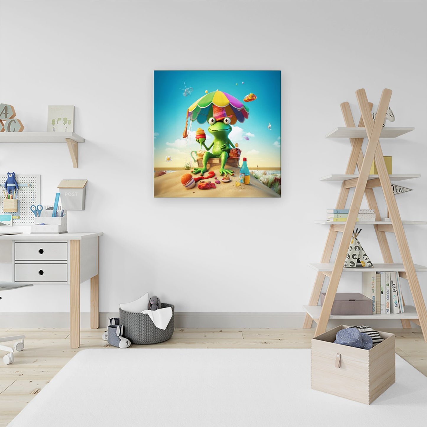 Frog On A Beach Holiday Canvas