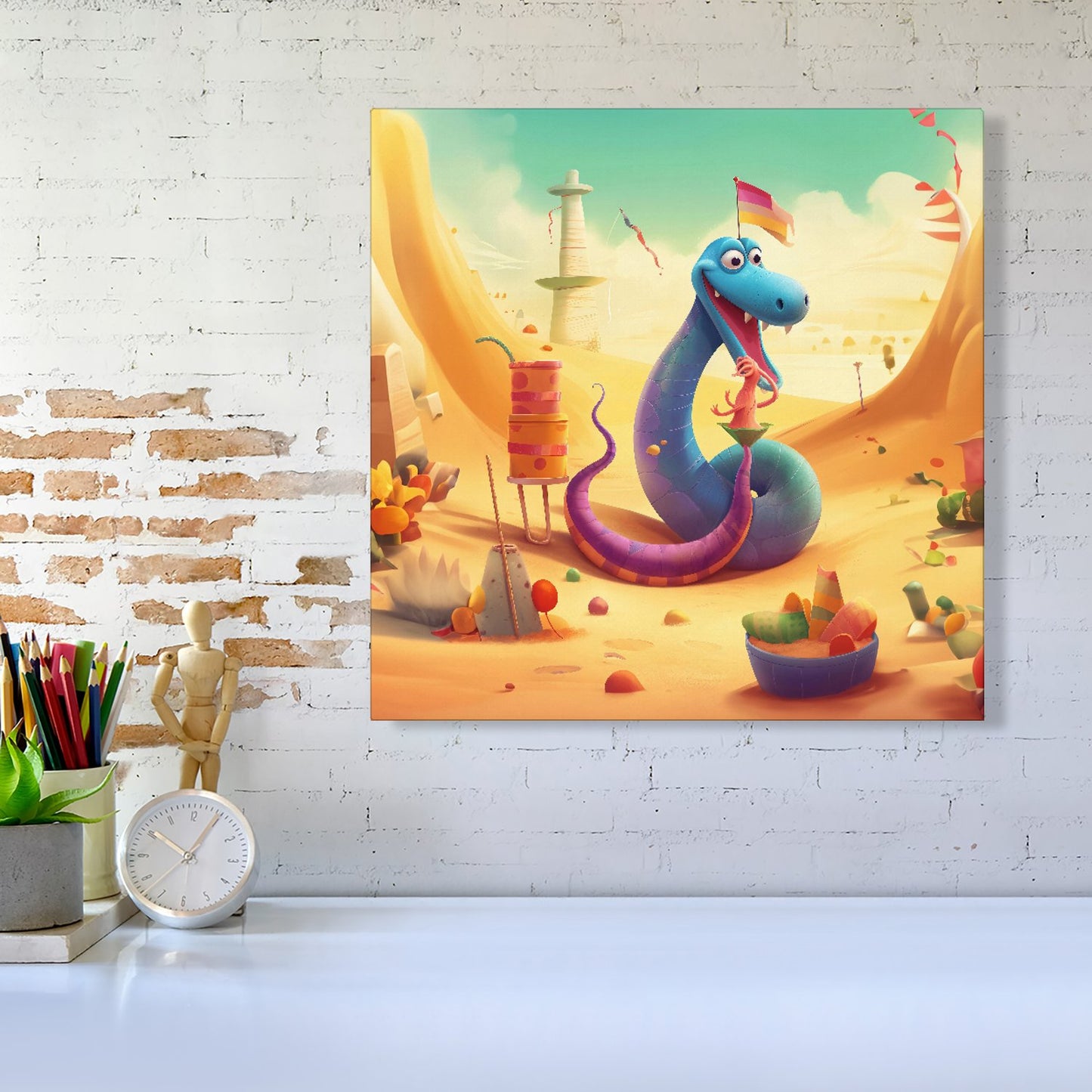 Snake On A Beach Holiday Canvas